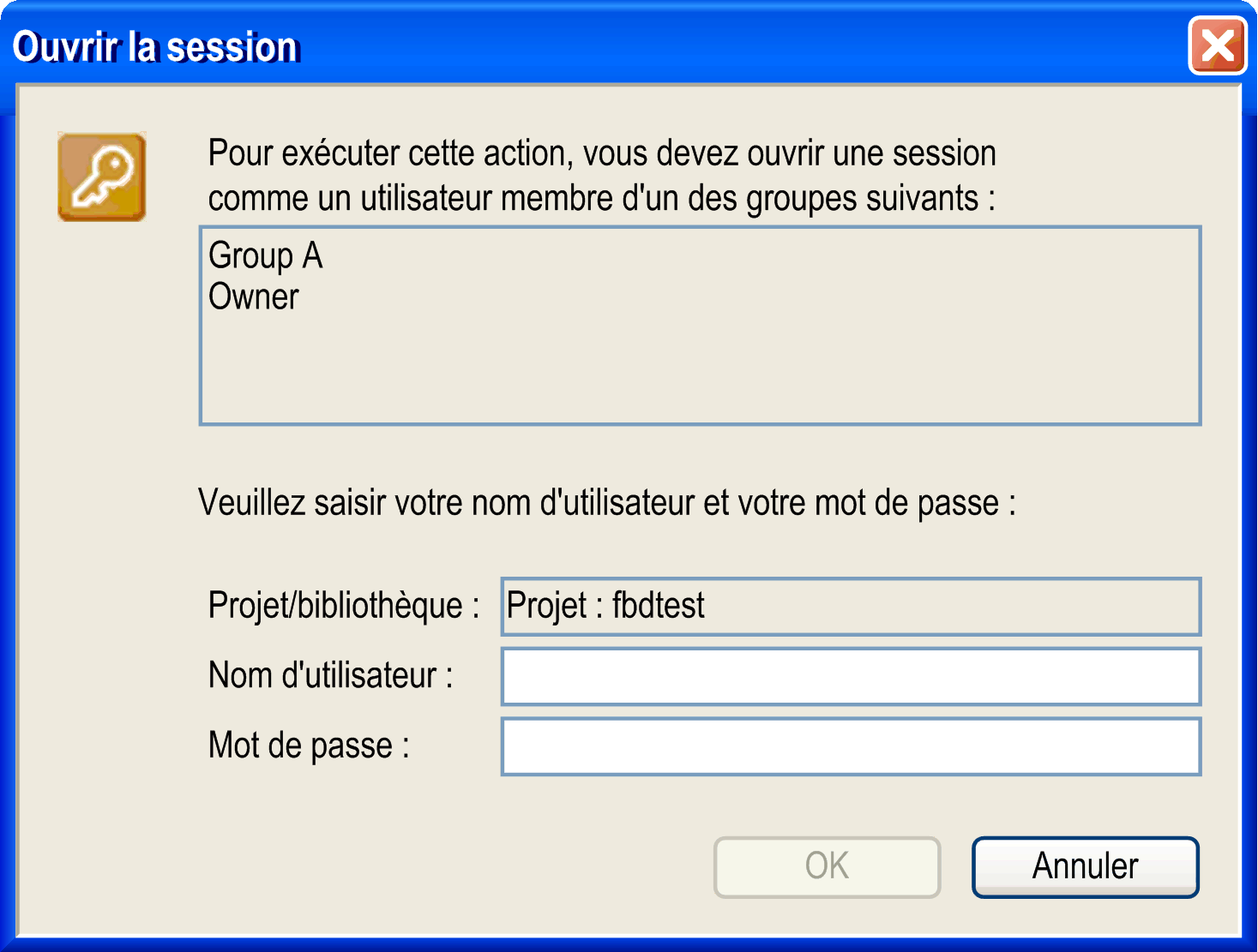 Ouvrir la session